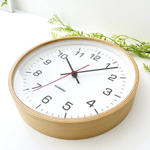 KATOMOKU plywood clock 4 ナチュラル　km-44NA