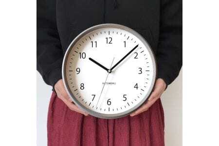 KATOMOKU muku clock 木製掛け時計（グレー）km-57GR