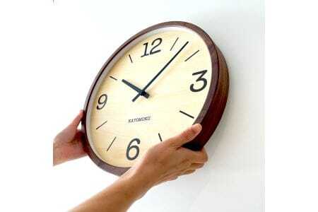 KATOMOKU muku clock 木製掛け時計（ウォールナット）km-137WA