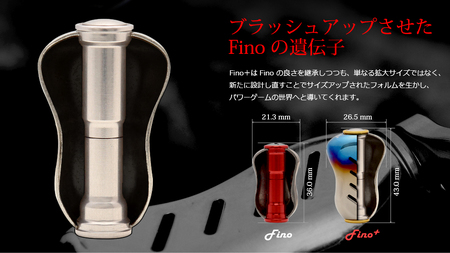 LIVRE Fino+（2個）（シルバー＆レッド） 亀山市/有限会社メガテック 釣り具 リールハンドル カスタムハンドル[AMBB224-6]