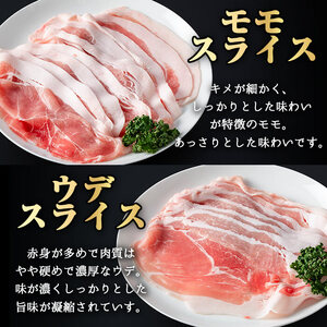 鹿児島県産 豚肉 霜降り トロ豚 赤身 スライス セット(合計1.5kg)【KNOT】 A561