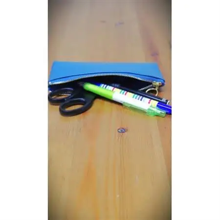 牛革(白なめし革)　ターコイズ　ペンケース【1557030】