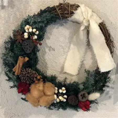 年中飾れるプリザーブドのクリスマスリース_花・観葉植物 造花・プリザーブドフラワー 花 _【1418598】