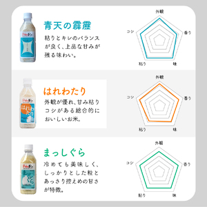 無洗米 青森県産米セット（青天の霹靂、まっしぐら、はれわたり）　Pebora 2合（300g）×24本