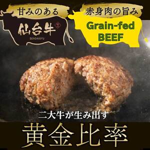 ハンバーグ 手ごね 150g × 2個 ＆ 仙台牛 すき焼き風 切り落とし 200g × 2個 おかず 2種 食べ比べ 湯煎 小分け 冷凍配送