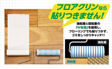 【本家の品質】元祖コロコロ ニトムズ 強粘着クリーナー 床もカーペットもOK 4段階長さ調節の本体（ジョイントトレイ）＋フロアクリン (3巻)×5（計15本）