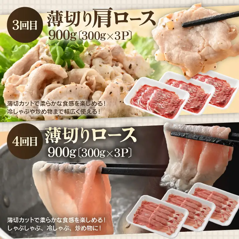 【定期便】ブランド豚定期便 6回 ふくいポーク ロース/ヒレ/バラ 豚肉 冷凍  [e02-f003]