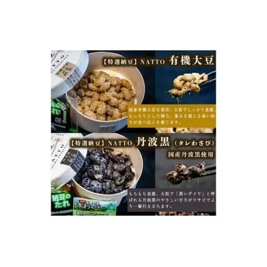 納豆 NATTO 高級国産納豆8種食べ比べセット 9個入り なっとう 丹波産 わさび 黒みつ 赤大豆 パンダ豆 もち麦 枝豆 ピスタチオ 有機大豆