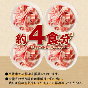 十勝雪晴れ豚 切り落とし 1kg【豚肉 北海道産 十勝産】_S003-0028