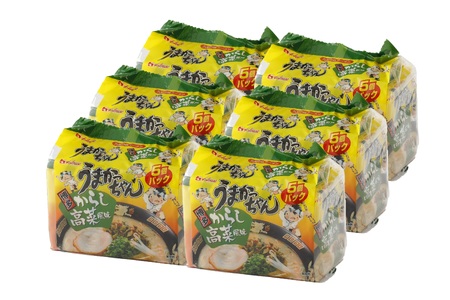 うまかっちゃん　博多からし高菜風味　30食（5食入り×6パック）[Ｍ244-2]　ラーメン 豚骨 インスタント 乾麺 即席麺 拉麺 保存食 九州