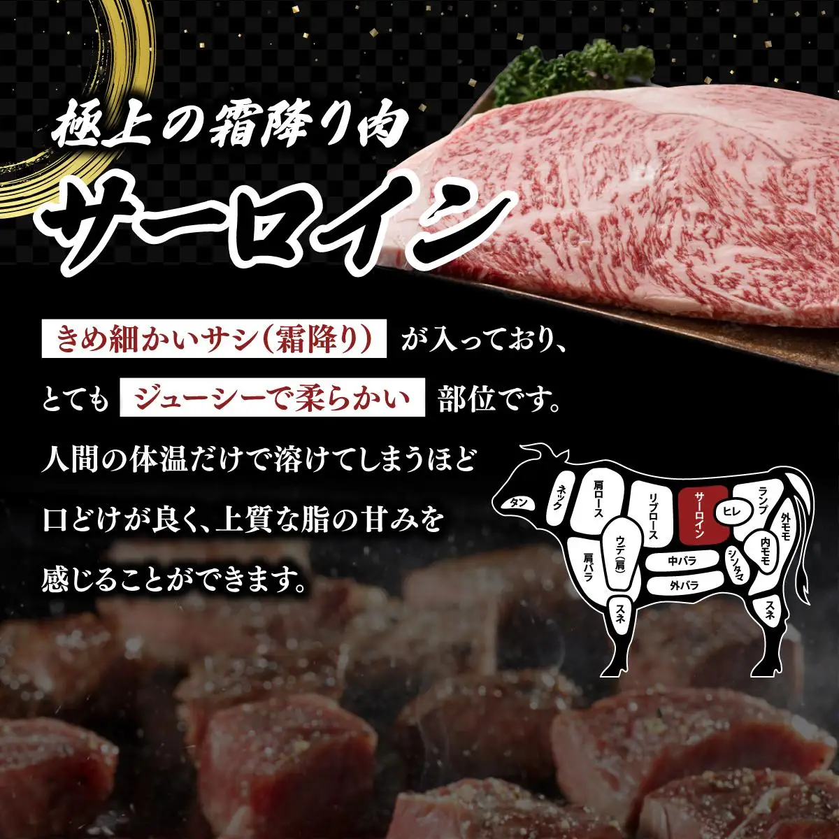 【佐賀牛】ヒレとサーロインの食べ比べセット サイコロステーキ 200g×2P