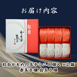 紅白かもめの玉子 ミニ 16個 (8個入×2箱) 菓子 お菓子 スイーツ おやつ 銘菓 個包装 贈答 のし プレゼント 祝い 父の日 母の日 お歳暮 お中元 さいとう製菓 三陸 岩手県 大船渡市