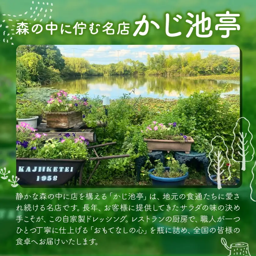 ドレッシング 自家製 300cc 3本 かじ池亭《30日以内に出荷予定(土日祝除く)》千葉県 我孫子市 ドレッシング 調味料 詰め合わせ お取り寄せ 国産 梅酢 万能 常備 サラダ 温野菜 カルパッチョ 送料無料