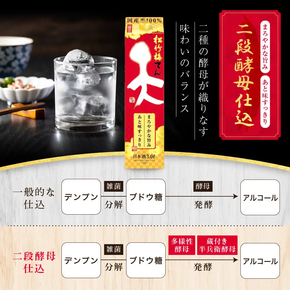 【宝酒造】松竹梅「天」(3L紙パック×4本)