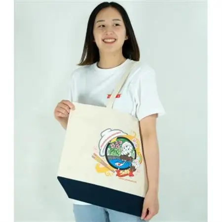 佐野市 マンホールトートバッグ(さのまる) Lサイズ ナチュラル/ネイビー_装飾品・工芸品 トートバッグ・ショルダーバッグ 鞄・バッグ かばん カバン_【1534732】