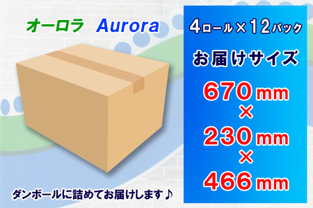 定期便 【全4回】 3ヶ月に1回お届け トイレットペーパー ダブル オーロラ 4R×12P(48個) 日用品 エコ 防災 備蓄 消耗品 生活雑貨 生活用品 紙 ペーパー 生活必需品 再生紙 富士市 [sf077-075]