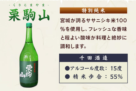【日本酒・飲み比べセット】宮城・栗原5酒蔵の「栗駒山・萩の鶴・桂泉・綿屋・ほでなす」 720ml×12本
