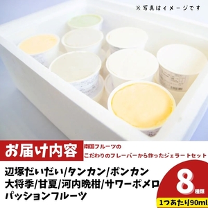 【A83003】＜2026年4月以降順次発送予定＞南のくだもの王国 かごしま フルーツジェラート 食べ比べ セット (8種 8個入り) 国産 アイス スイーツ デザート お菓子 冷凍 ギフト 甘夏 大将季 【農地所有適格法人株式会社P＆Y'sLabo】