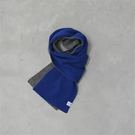 【 OTA KNIT 】TRAVEL SCARF トラベルマフラー(無地 ブルー × グレー)_装飾品・工芸品 マフラー・手袋 服飾小物 _【1568540】