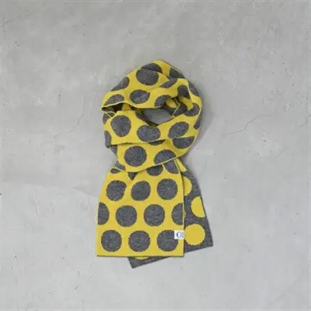 【 OTA KNIT 】TRAVEL SCARF トラベルマフラー(dot イエロー× グレー)_装飾品・工芸品 マフラー・手袋 服飾小物 _【1568544】