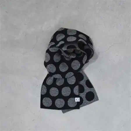 【 OTA KNIT 】TRAVEL SCARF トラベルマフラー(dot ネイビー × グレー)_装飾品・工芸品 マフラー・手袋 服飾小物 _【1568548】