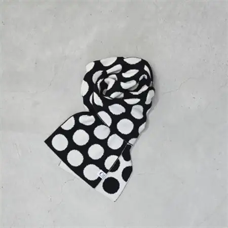【 OTA KNIT 】TRAVEL SCARF トラベルマフラー(dot ネイビー×オートミール)_装飾品・工芸品 マフラー・手袋 服飾小物 _【1568549】