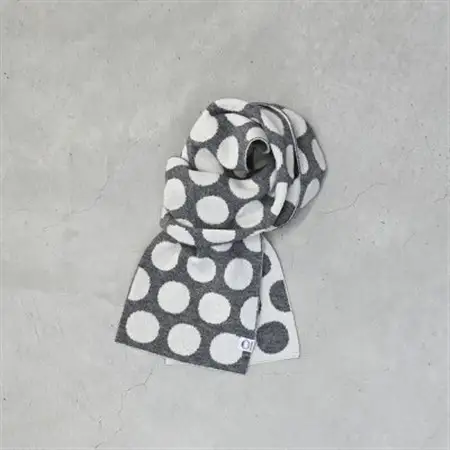 【 OTA KNIT 】TRAVEL SCARF トラベルマフラー(dot グレー×オートミール)_装飾品・工芸品 マフラー・手袋 服飾小物 _【1568551】