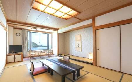 【温泉総選挙2025 絶景部門 全国1位】瀬戸内の離島の農家と漁師が作る海底貯蔵ワイン / ホテル清風館 黄金の島会席 宿泊券(2名様)【個室食】付き