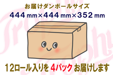 定期便 【全4回】 3ヶ月に1回お届け トイレットペーパー トロフィー 12R×4P(48個) ダブル 日用品 エコ 防災 備蓄 消耗品 生活雑貨 生活用品 紙 ペーパー 生活必需品 再生紙 富士市 [sf077-100]