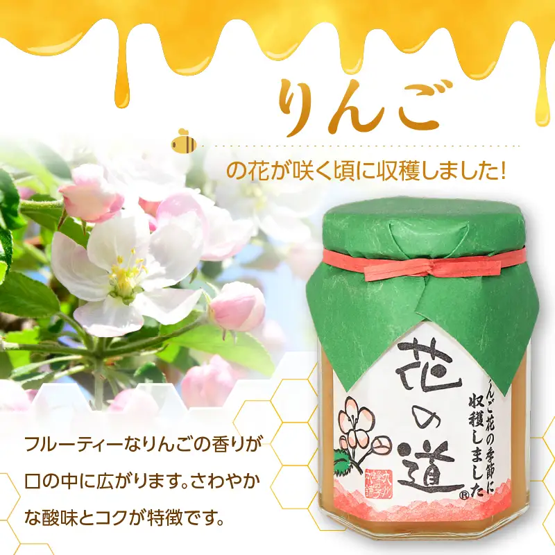 国産純粋蜂蜜 りんごみつ 140g 非加熱 はちみつ ハチミツ 生はちみつ ローハニー オススメ 贈答 贈り物 プレゼント 八女市 183-008