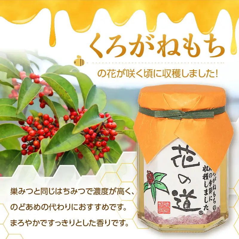 国産純粋蜂蜜 くろがねもちみつ 140g 非加熱 はちみつ ハチミツ 生はちみつ ローハニー オススメ 贈答 贈り物 プレゼント 八女市 183-011