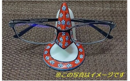 メガネスタンド（梅濃赤） 【九州特産品販売】眼鏡置き場 眼鏡スタンド A12-202