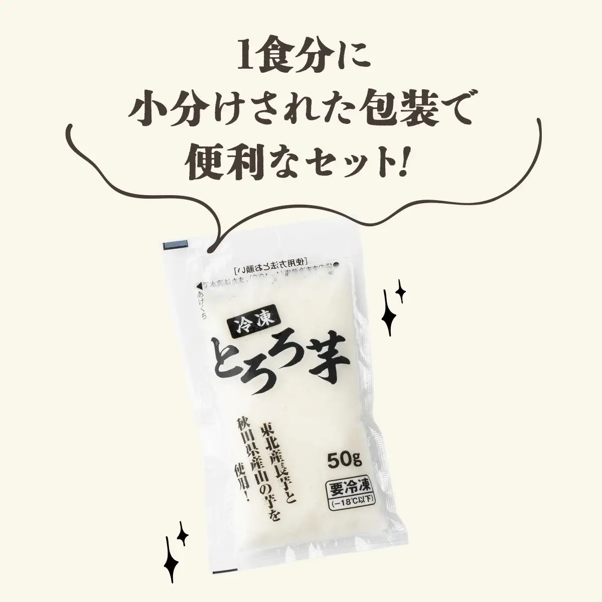【2ヶ月定期便】冷凍とろろ1キロセット（50g×20袋）　75P3204