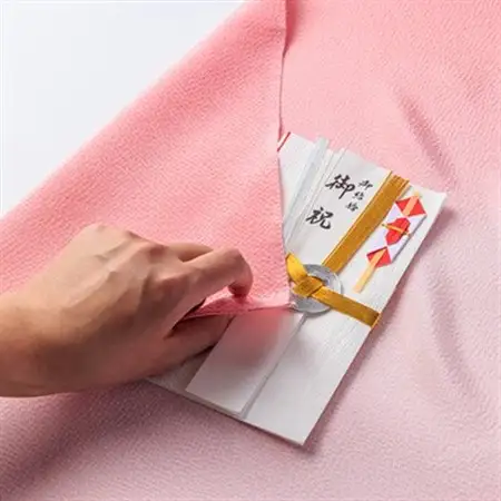 正絹ちりめん友禅ふくさ ぼかし 桃染(ピンク色)_雑貨   _【1568036】