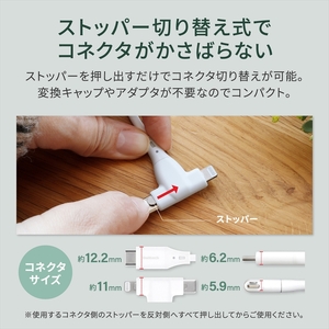 Owltech(オウルテック) PD60W充電/データ転送対応 超柔らかな2in1タイプ Type-C to Type-C/Lightning ケーブル 1m OWL-CBSCLC10-WH