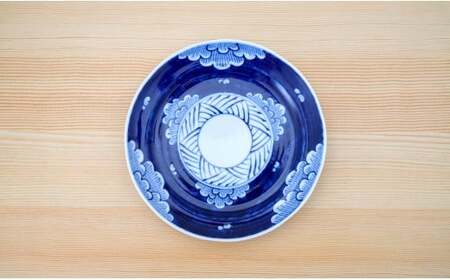 有田焼 外濃三方牡丹 6.5寸皿 19.5cm 2枚セット【そうた窯】食器 器 うつわ 皿 中皿 プレート デザート皿 菓子皿 2枚 セット 染付 ブルー 手描き 35000円 電子レンジ対応 A35-67