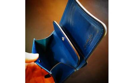 本革ミドルウォレット　LI002-MW-BL イタリアンレザー レザー 本革 革小物 多機能 収納 コンパクト プレゼント 贈り物 ギフト