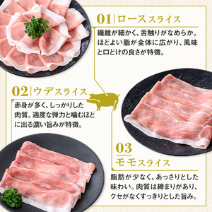 【W05006】鹿児島県産豚ロース モモ ウデ しゃぶしゃぶセット(合計約1.2kg) ぽん酢付き 鹿児島  豚肉 ポーク ロース ウデ モモ しゃぶしゃぶ 生姜焼き 焼肉 バラエティ セット ゆずポン ポン酢 【大将食品】