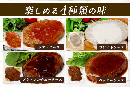 温めるだけ！ レンチン ハンバーグ ≪4種のソース お楽しみセット≫ 10個 ハンバーグ トマトソース ホワイト ブラウンシチュー ペッパー レンジ 簡単 大容量 レトルト ハンバーグ 冷凍 レンジ 湯せん 個包装 067-0705