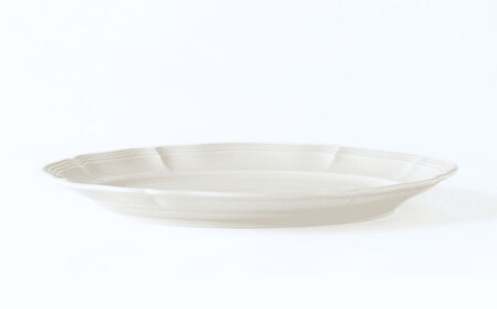 【波佐見焼】ombre de fleur オーバルプレート ミルキーホワイト 2枚セット 食器 皿【翔芳窯】[FE377]