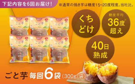 【6回定期便】【3年連続日本一】焼き芋 ごと芋 300g×6袋 五島市/ごと[PBY035] レンジで簡単 サツマイモ おやつ 小分け さつまいも 芋