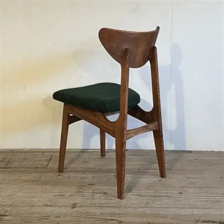 Karl Dining Chair リボン グリーン ダークブラウンフレーム【SWOF】_雑貨・日用品 椅子・チェア・ソファ 家具・インテリア _【1572540】