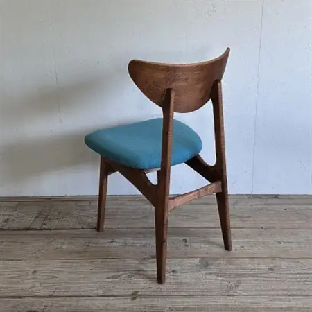 Karl Dining Chair ヘリンボーン ライトブルー ダークブラウンフレーム【SWOF】_雑貨・日用品 椅子・チェア・ソファ 家具・インテリア _【1573463】