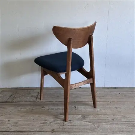 Karl Dining Chair ヘリンボーン ネイビー ダークブラウンフレーム【SWOF】_雑貨・日用品 椅子・チェア・ソファ 家具・インテリア _【1573464】
