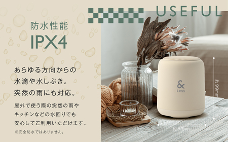 ＆Less】ワイヤレススピーカー グレー Bluetooth Ver.5.3 【日本製