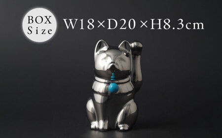 【瀬戸焼】＜招き猫＞Jeramic 2体セット ゴールド&プラチナ ターコイズ12月 【m.m.d.】 / インテリア ネコ 風水 誕生石 [BBAC007]
