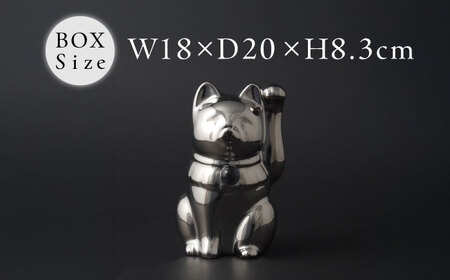 【瀬戸焼】＜招き猫＞Jeramic 2体セット ゴールド&プラチナ 水晶4月 【m.m.d.】 / インテリア ネコ 風水 誕生石 [BBAC010]
