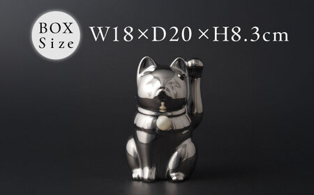 【瀬戸焼】＜招き猫＞Jeramic 2体セット ゴールド&プラチナ ムーンストーン6月 【m.m.d.】 / インテリア ネコ 風水 誕生石 [BBAC009]
