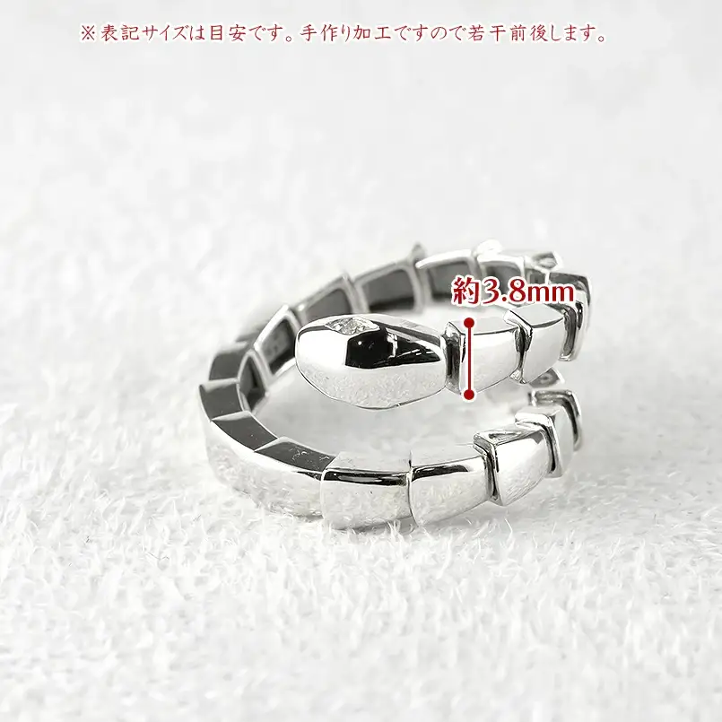 ヘビ 蛇 プラチナ リング フリーサイズ 指輪 ダイヤモンド 干支 巳年 形状記憶 pt950 お守り 縁起物 240805hy400p SWAA187