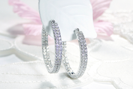 K18WG 【1.0ct】ダイヤモンドエタニティフープピアス【20mm】 18金 CSP00052-18W SWAV034